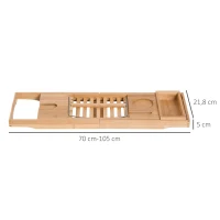 HOMCOM Badkuipplank badkuipbrug badplank plateau bamboe champagnehouder(m-3)