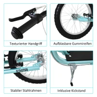 HOMCOM step kinderscooter scooter stadsscooter luchtbanden verstelbaar blauw(m-5)