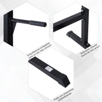 HomCom Estación Dip de Musculación - Negro Acero Hasta 120kg(m-5)