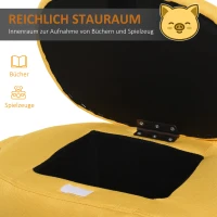 HOMCOM Dierenkruk decoratieve kruk poef met opbergruimte krukje varken geel(m-4)