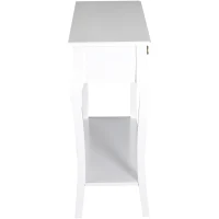 HOMCOM consoletafel met 2 lades console sideboard houten poten hal wit(m-7)