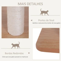 PawHut Árvore Arranhadora para Gatos de Madeira 71,5x49,5x120cm Torre para Gatos com Caverna Plataformas Postes Arranhadores de Sisal Almofadas de Pelúcia Suave e Bolas Suspensas Natural(m-7)