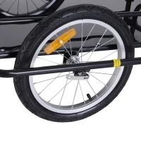 HOMCOM Aanhangwagen koppeling transportaanhanger fietskar bolderwagen zwart(m-8)
