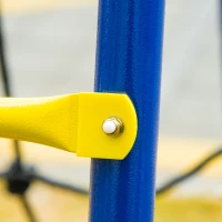 Outsunny huśtawka dziecięca huśtawka ogrodowa z metalową ramą huśtawka z siatki huśtawka na stelażu zestaw huśtawek huśtawka podwójna z drabinką wspinaczkową dla maks. 4 dzieci w wieku 3-10 lat 285 x 138 x 175 cm | Aosom(m-7)