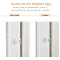 PawHut Porta para Cães e Gatos com Fechadura Magnética 2 Vias de Sistema de Bloqueio Porta para Animais de Estimação para Entrada e Saída Fácil de Instalar 31,5x5,5x39cm  Branco(m-4)