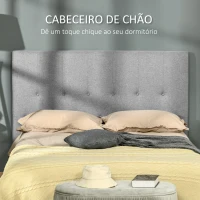 HOMCOM Cabeceira de Cama 160cm Cabeceira de Cama Estofada em Linho e Acolchoada 2 Formas de Uso Vertical ou Montado na Parede 160x7x120cm Cinza(m-4)
