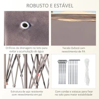 Outsunny Tenda Dobrável Exterior 4,05x3,4x2,85m com Altura Ajustável Pérgola de Jardim Hexagonal com Teto Duplo Mosquiteiras Removíveis e Bolsa de Transporte para Festas Bege(m-7)