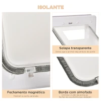 PawHut Porta para Cães e Gatos com Fechadura Magnética 2 Vias de Sistema de Bloqueio Porta para Animais de Estimação para Entrada e Saída Fácil de Instalar 31,5x5,5x39cm  Branco(m-6)