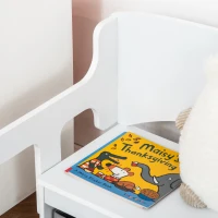 HOMCOM Panca per Bambini 2 in 1 Convertibile in Banchetto Scuola con 2 Cassetti, Età 2-5 Anni, 60x43x57cm(m-9)