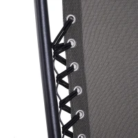 Outsunny Sedia Sdraio Zero Gravity Reclinabile e Pieghevole in texteline, Grigio(m-8)