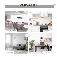 HOMCOM Tavolo da Pranzo Rotondo Multiuso Effetto Marmo Φ70cm Bianco(m-7)