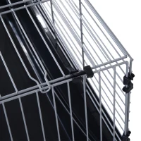 PawHut Gabbia per Conigli Conigliera da Casa 2 Aperture Vassoio Rimovibile Lavabile Ferro e Plastica 100×55×41cm(m-11)