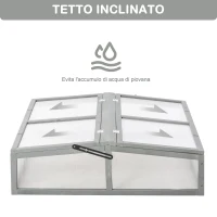 Outsunny Mini Serra in Legno e Policarbonato, Serra Piccola da Balcone o da Giardino, Grigia 90x92x28cm(m-7)