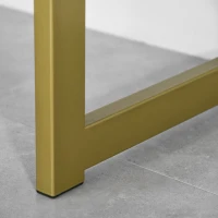 HOMCOM Toeletta da Camera in MDF e Metallo, Tavolo per Trucco con 3 Cassetti 100x40x76cm Bianco e Oro(m-10)