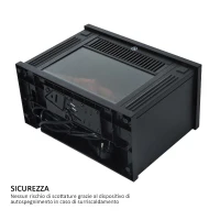 HOMCOM Camino Elettrico da Tavolo con Effetto Fiamma, Caminetto con Potenza Regolabile 600/1200W, Copertura 10-15m², Nero(m-9)