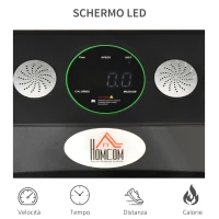 HOMCOM Tapis Roulant Elettrico Senza Manubrio, Display LED e Telecomando - Nero(m-4)
