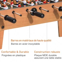 HOMCOM Table baby-foot pour enfants à partir de 3 ans 2 ballons 18 joueurs 69 x 37 x 24 cm(m-5)