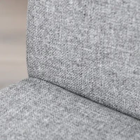 HOMCOM Set di 4 Sedie Imbottite da Salotto con Rivestimento Tessuto e Gambe in Metallo, Grigio(m-9)