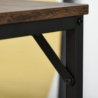 HOMCOM Set Tavolo Alto con 4 Sgabelli Stile Industriale in Metallo e Legno, Arredamento Moderno Soggiorno e Cucina, Marrone Rustico(m-9)