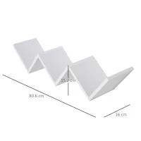 HOMCOM Libreria a Parete Sospesa di Design in Legno a Forma di V, per Casa e Ufficio, Bianco, 80.6 x 16 x 15.2cm(m-5)