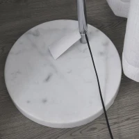 Homcom Lampada da Terra ad Arco con Paralume Regolabile in Acciaio con Base Rotonda in Marmo(m-12)