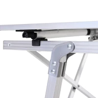 Outsunny Tavolo da Campeggio Pieghevole Multifunzione in Alluminio con Altezza Regolabile Sostiene fino 30 Kg(m-9)