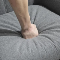 HOMCOM Set Poltrona con Pouf Poggiapiedi Imbottiti, Arredamento Casa e Ufficio in Metallo e Tessuto, Grigio(m-6)