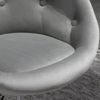 HOMCOM Sgabello Alto Poltrona in Velluto con Schienale e Altezza Regolabile, Arredamento Moderno Casa 66x60x82-94cm Grigio(m-9)