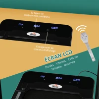 HOMCOM Tapis de course Fitness électrique pliable - 1 à 10 Km/h - écran LED multifonctions - puissance 600 W - acier noir(m-7)