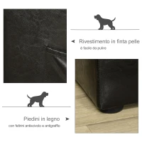 PawHut Divano sofa lettino letto di lusso per cani gatti animali domestici in pelle sintetica(m-6)