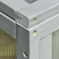 Outsunny Mini Serra in Legno e Policarbonato, Serra Piccola da Balcone o da Giardino, Grigia 90x92x28cm(m-10)