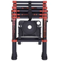 HOMCOM Scala in alluminio con scaletta doppia vassoio pieghevole salvaspazio(m-4)