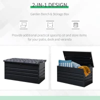 Outsunny Panca Baule Contenitore da Esterno con Chiave, Cassapanca Moderna in Acciaio(m-5)