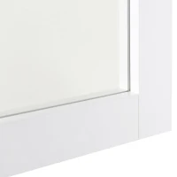 kleankin Specchio da Parete con Cornice in MDF e Vetro Argentato, Specchio Camera da Letto e Bagno, 52x1.9x72cm Bianco(m-9)