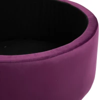 HOMCOM Pouf Contenitore in Velluto Viola per Camera, Design Vintage e Seduta in Stile Chesterfield Imbottita, 54x54x22cm(m-9)