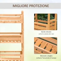 Outsunny Portapiante Modulabile a 3 Pezzi, Fioriera da Esterno con Portavasi in Legno di Abete, Giallo, 50.8x22.8x40.6cm(m-6)