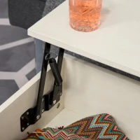 HOMCOM Tavolino Sollevabile da Salotto, Tavolo da Caffè in Legno con Piano Alzabile e Vano Contenitore, 90x60.5x45.5cm(m-8)