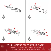 HOMCOM Sapin de Noël Artificiel Lumineux 90 lumières LED Fibres optiques Lumineux Multicolores 90 Branches PVC étoile Sommet Brillante Ø 48 x 90 cm Vert(m-6)