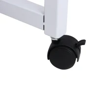 HOMCOM Mesa Dupla para Computador PC com Gavetas e Rodas 100x36x88cm Branco(m-6)