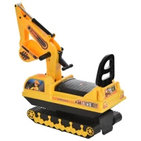 HOMCOM Ride On Excavator Toy Tractors Digger Movable Walker Construction Truck 3 Years(m-12)