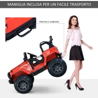 HOMCOM Macchina Elettrica per Bambini 3-8 Anni 12V con Telecomando e USB Rosso(m-5)