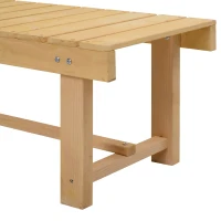 Outsunny Tuinbank 2-zits zitbank houten bank tuinmeubelen massief hout naturel 1,1 m(m-7)