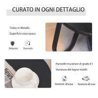 HOMCOM Tavolino Rotondo da Caffè Stile Industriale con 2 Ripiani e Telaio in Metallo Nero per Soggiorno Φ50x46.5cm(m-4)