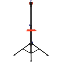 HOMCOM Cavalletto per Manutenzione Bicicletta con Telaio 4-8cm, Altezza Regolabile Morsetto 360° e Vassoio Portautensili(m-4)