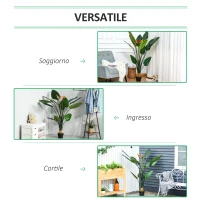 HOMCOM Pianta Artificiale in Vaso, Strelitzia Reginae Sintetica da Arredo, Pianta Finta Uccello del Paradiso, Ф18 x 155cm(m-6)