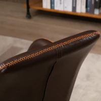 HOMCOM Sedia per Sala da Pranzo, Sedia per Soggiorno in Stile Industriale, Finta pelle Marrone e Metallo Nero(m-8)