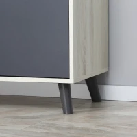 HOMCOM Libreria Moderna in Legno con 2 Ante e Vano Aperto, Mobile Multiuso per Soggiorno, Camera da Letto, Ufficio, Grigio Scuro(m-9)