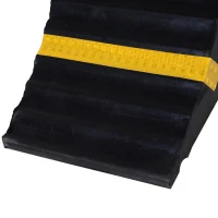 HOMCOM 2 Pezzi Ruota Gomma Chock, Cunei con impugnatura, Cunei Frenanti per Roulotte, Rimorchio di Camion Carico Max 5T 25x16x19 cm(m-9)