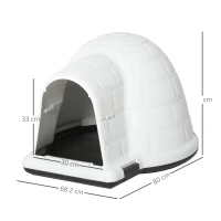 PawHut Cuccia Casetta da Esterno per Cani di Taglia Piccola a Forma di Igloo con Porta, per Carlino, Bichon Fries, Chihuahua, 68.2x80x53cm(m-3)