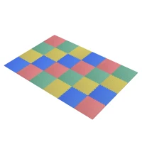 Homcom Tappeto Puzzle Antiscivolo Colorato in Schiuma EVA Set da 24 Pezzi da 61x61cm, Tappeto Fitness e Gioco(m-1)